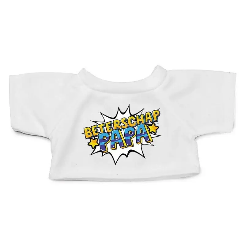 Merkproduct Knuffelkleding pop art beterschap papa t-shirt - wit - M