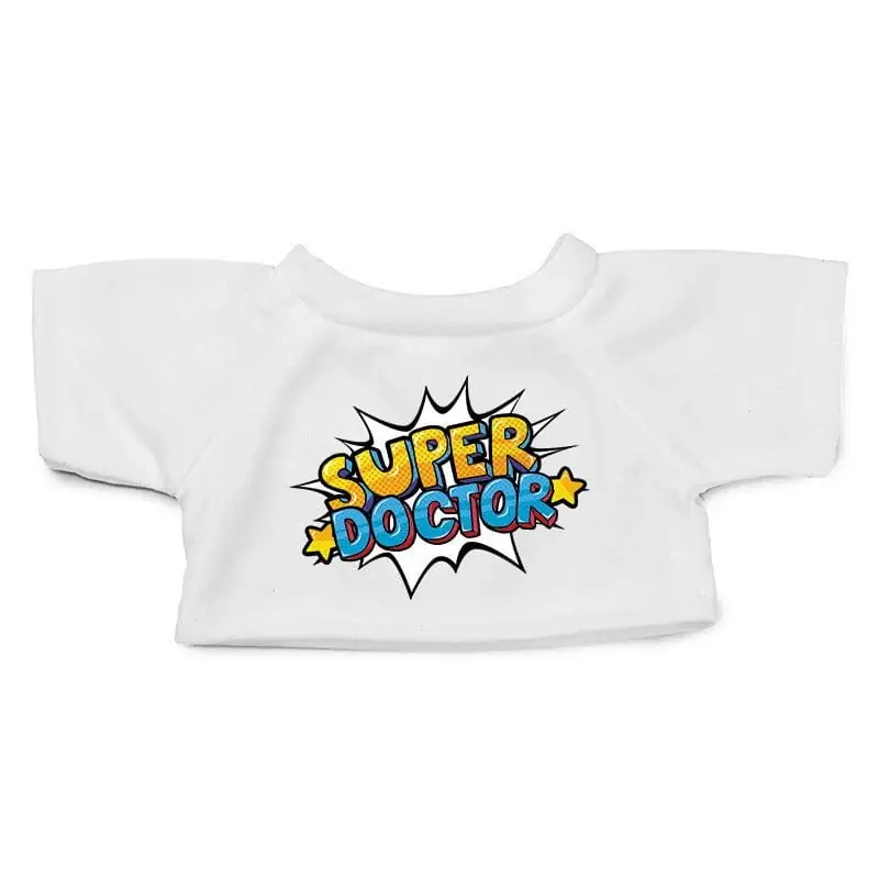 Knuffelkleding pop art - Super Doctor T-shirt - wit - M Must-Have