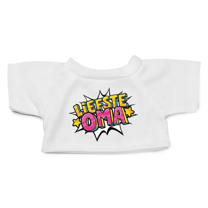 Knuffelkleding pop art - liefste oma - wit - M - Clothies Premium