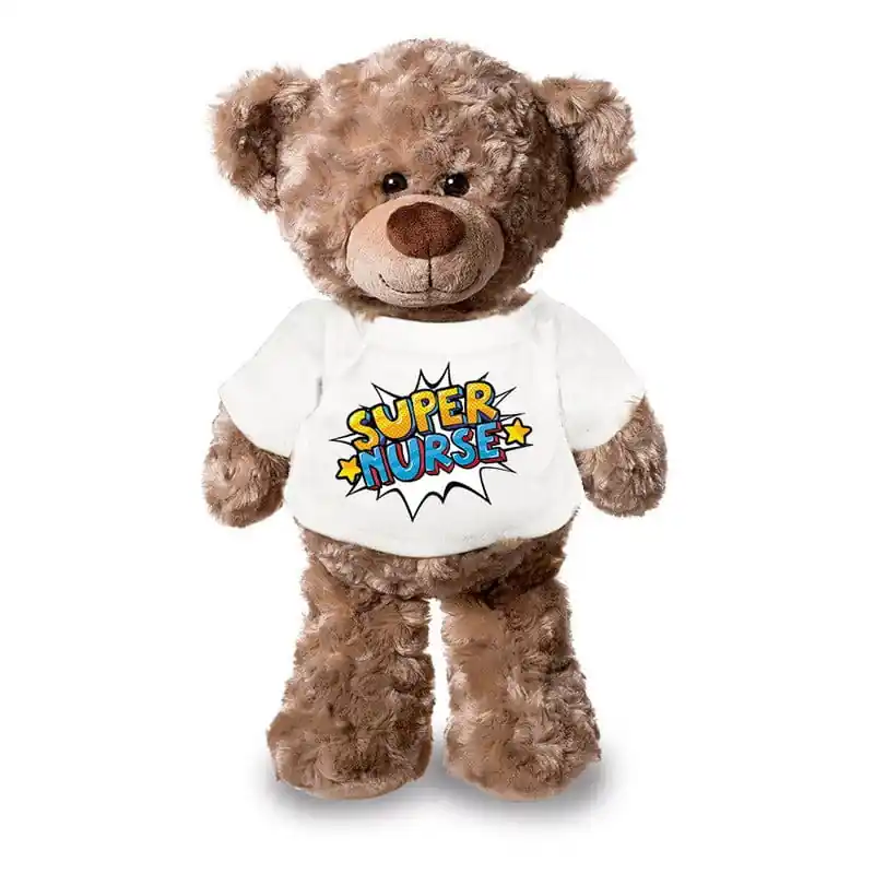 Gratis Retour Super Nurse teddybeer knuffel - pluche - 24 cm - shirt