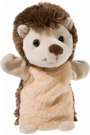 Superprijs Bruine egel handpop - pluche knuffel - 25 cm