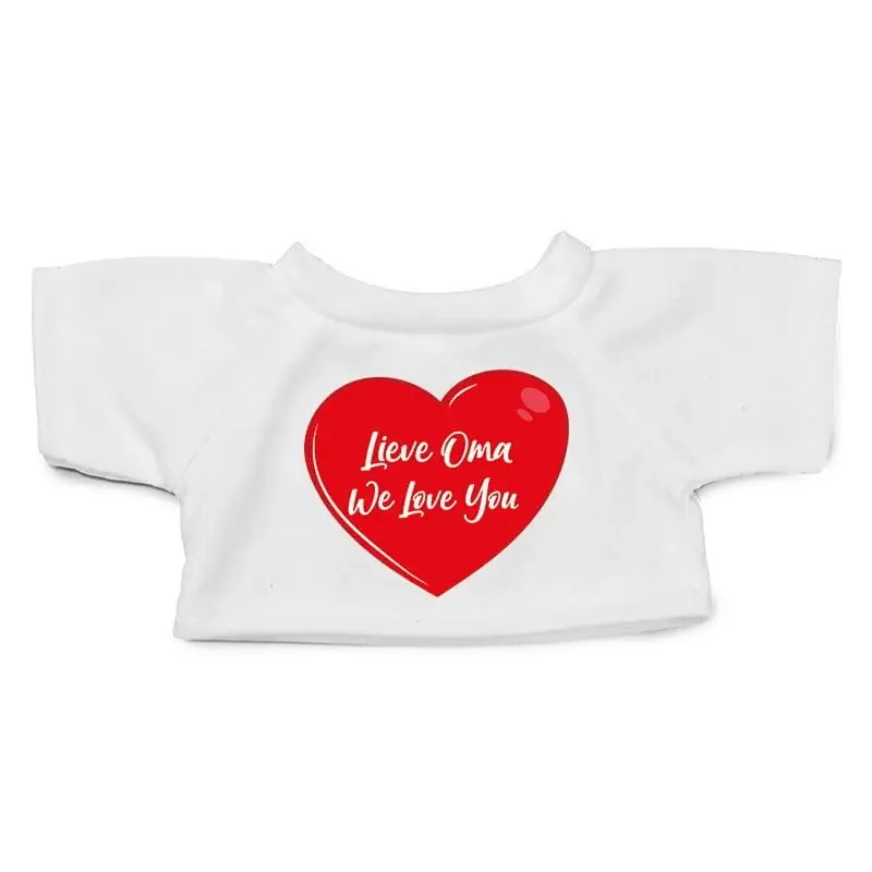 Tijdelijk Beschikbaar Lieve oma, we love you t-shirt - wit - M - Clothies knuffel