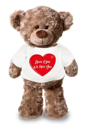 Aanbieding Opa we miss you knuffelbeer - pluche - 24 cm - met shirt