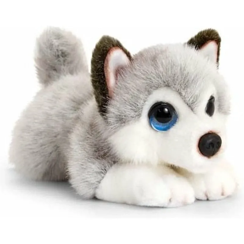 Nu Kopen Husky knuffel - grijs wit - pluche - 25 cm