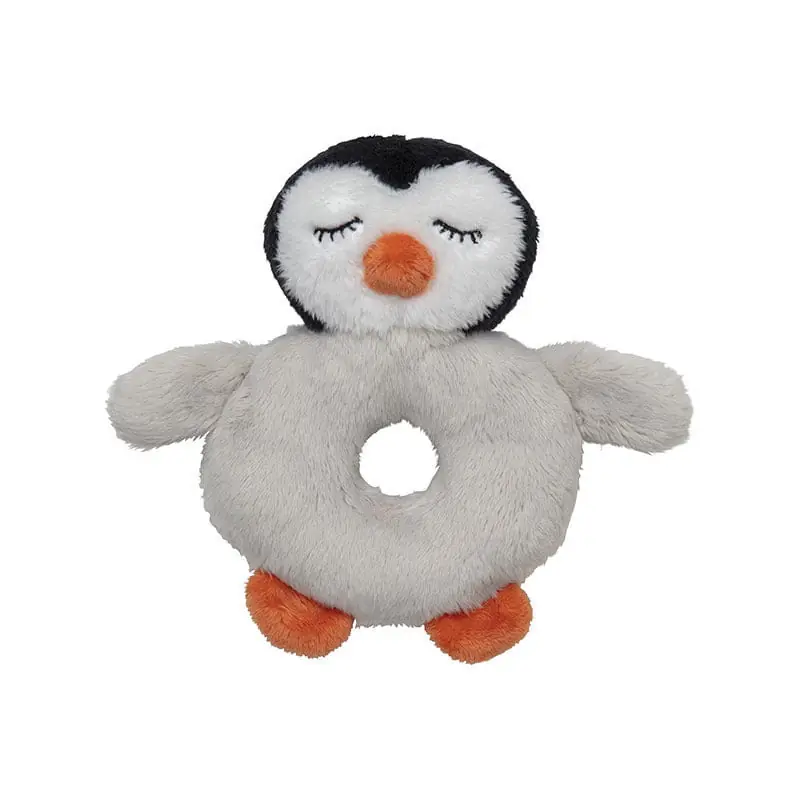 Nature Planet pinguïn rammelaar - pluche - 10 x 15 cm - baby Flitsaanbieding