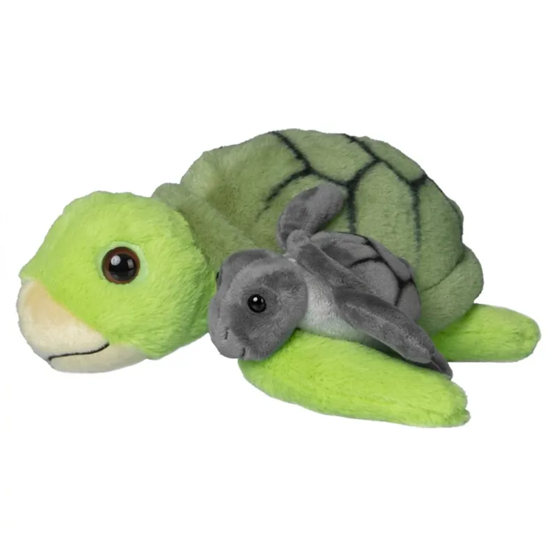 Pluche schildpad knuffel - familie - zeedier - 22 cm - cadeau Premium