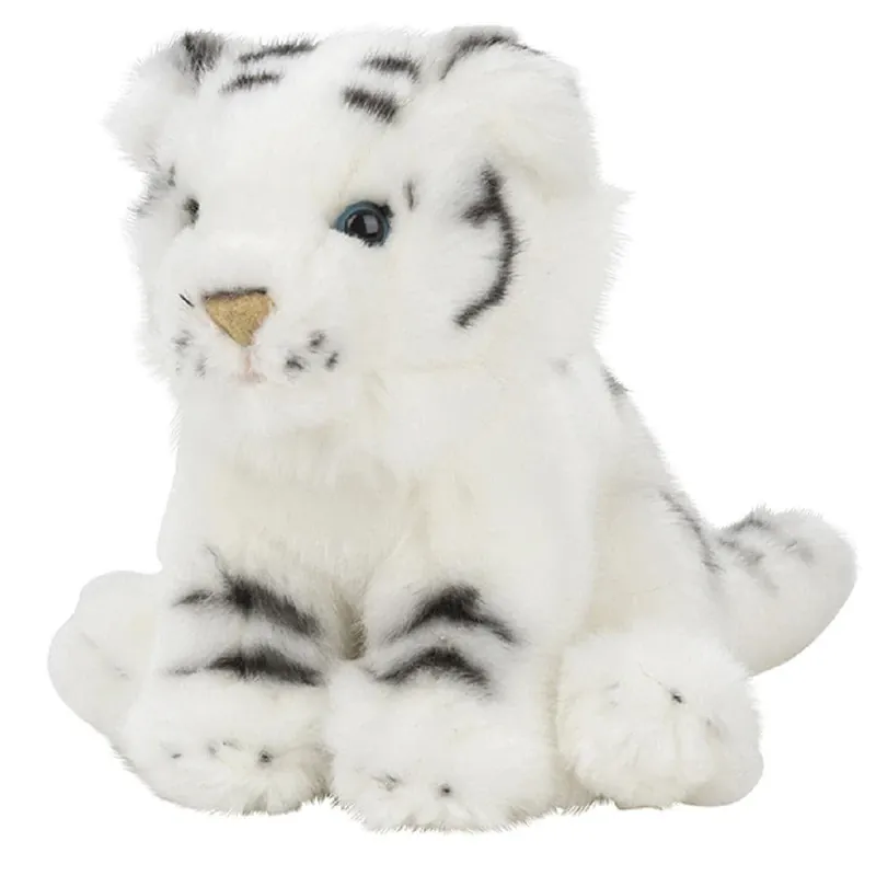 Nature Planet tijger knuffel - wit - pluche - 15 cm - dierenknuffel Voordeelprijs