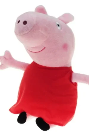 Peppa Pig knuffel - pluche - 28 cm - rode outfit Beperkt Aanbod