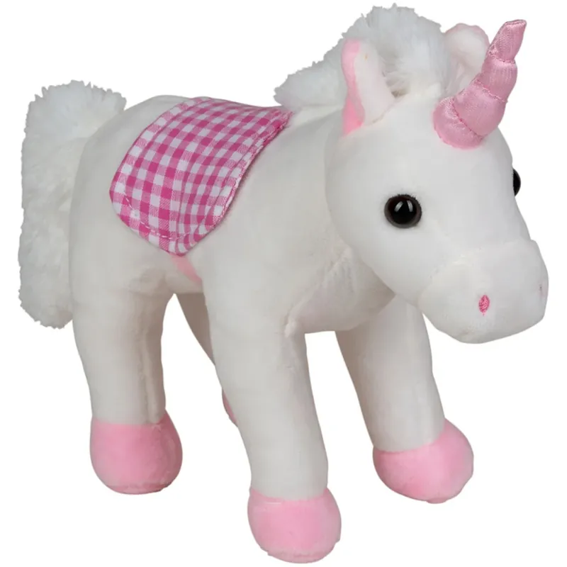 Bestel Nu Pluche eenhoorn knuffel - wit/roze - 20 cm - speelgoed