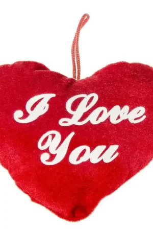 Hart kussen rood - pluche - 13 cm - I Love You Nieuw