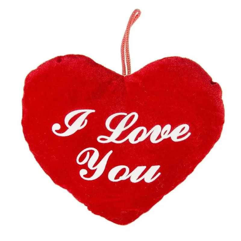 Superprijs Pluche hartje - rood - I Love You - cadeau - decoratie
