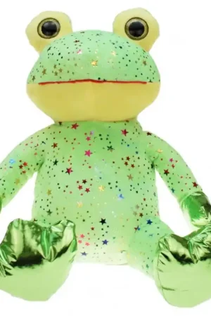 Bestel Nu Pluche groene kikker knuffel - glitters - 30 cm - speelgoed
