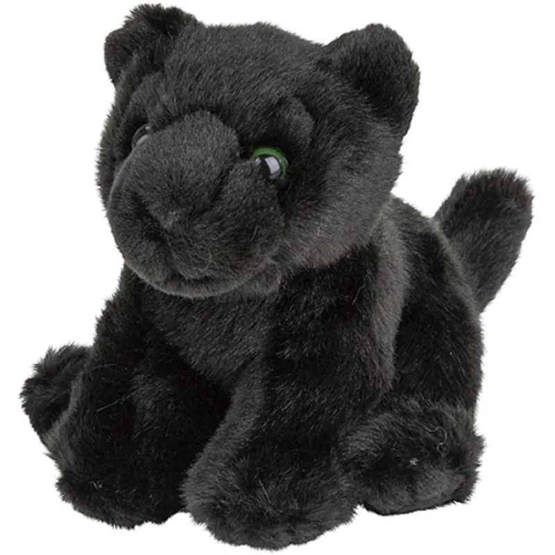 Nature Planet panter knuffel - pluche - 15 cm - zwart Beperkte Voorraad