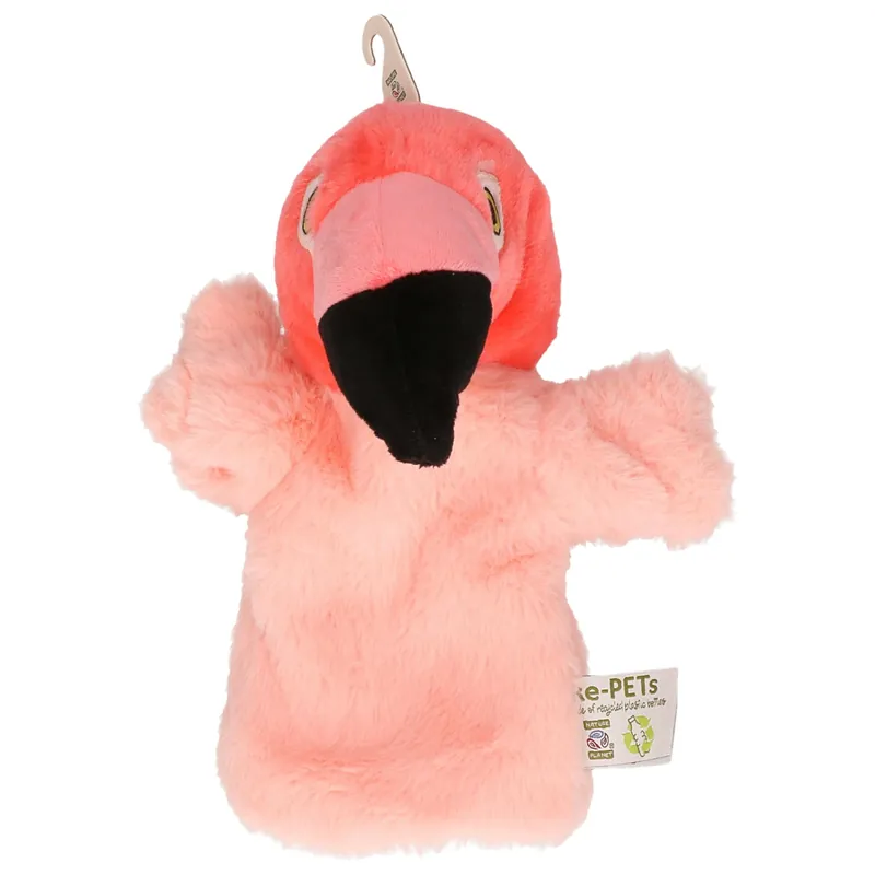 Must-Have Nature Planet flamingo handpop knuffel - pluche - roze - 24 cm