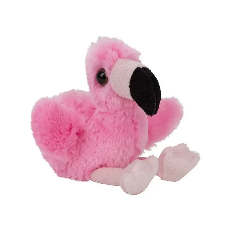 Nature Planet flamingo knuffel - pluche - 13 cm - tropische vogel Must-Have