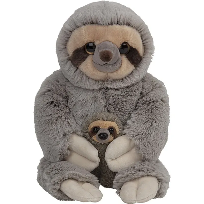 Nature Planet luiaard knuffel - pluche - 22 cm - familie Hoge Kwaliteit
