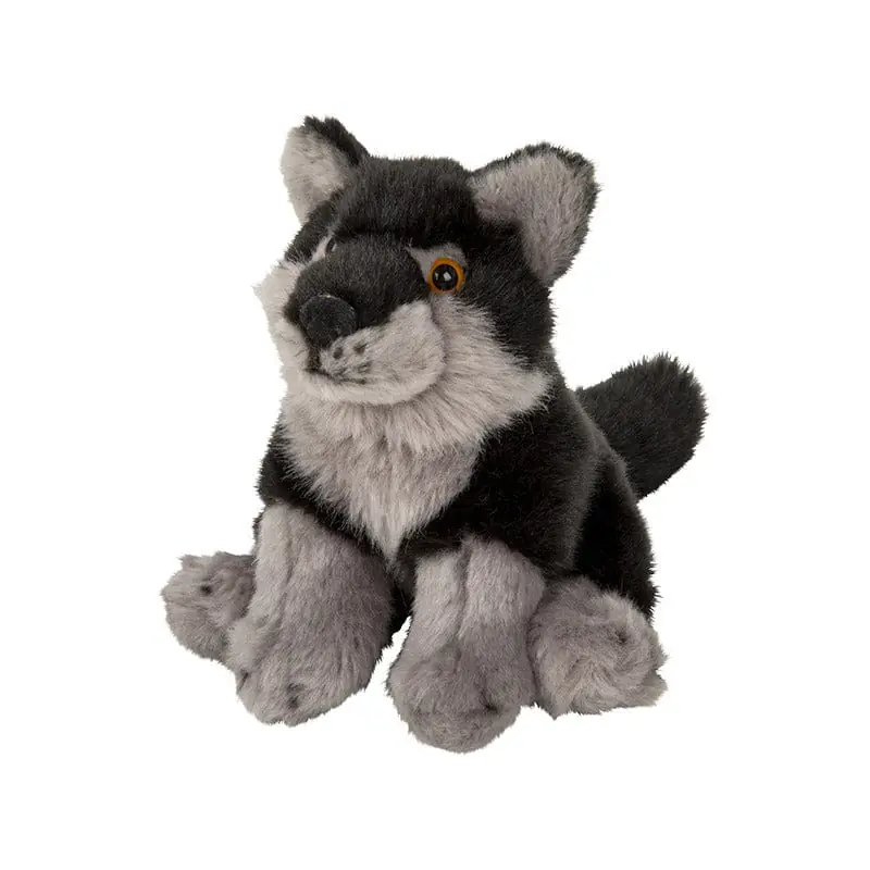 Pluche wolf knuffel - 16 cm - zacht knuffeldier Laatste Versie