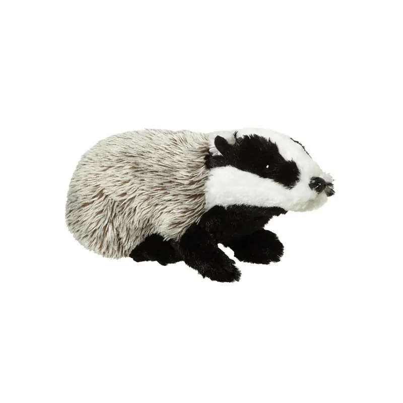 Finale Uitverkoop Nature Planet das knuffel - pluche - grijs/zwart - 32 cm