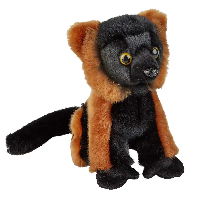 Bestseller Lemur knuffel aapje - pluche - 18 cm - rood/zwart