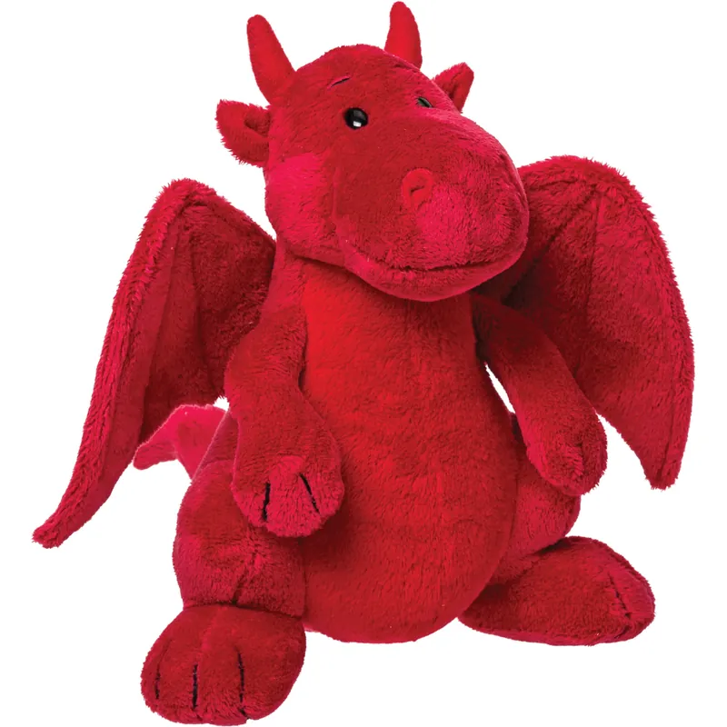 Suki Gifts draak knuffel - rood pluche - 17 cm Hoge Kwaliteit