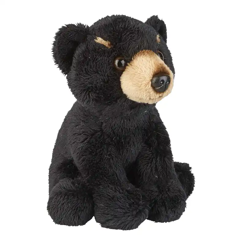 Pluche zwarte beer knuffel - 15 cm - pluche - berenknuffel - dierenknuffel - kinderkado Korting