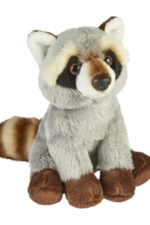 Tijdelijk Beschikbaar Ravensden wasbeer knuffel - pluche - 15 cm - grijs - dierenknuffel