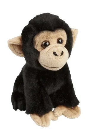 Chimpansee knuffel - pluche - zwart - 18 cm - aap Premium