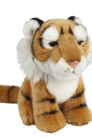 Tijger knuffel - pluche - bruin gestreept - 18 cm Dagaanbieding