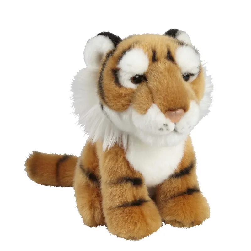 Tijger knuffel - pluche - bruin gestreept - 18 cm Dagaanbieding