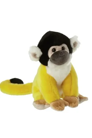 Weekendaanbieding Nature Planet pluche knuffel Squirrel aapje - 18 cm - geel/zwart - knuffeldier