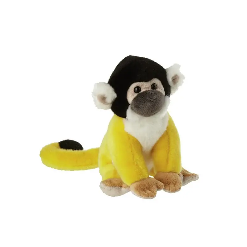 Weekendaanbieding Nature Planet pluche knuffel Squirrel aapje - 18 cm - geel/zwart - knuffeldier