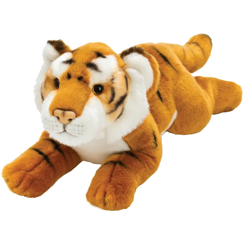 Alleen Vandaag Bruine tijger knuffel - pluche - 33 cm - safari dieren - knuffel dier