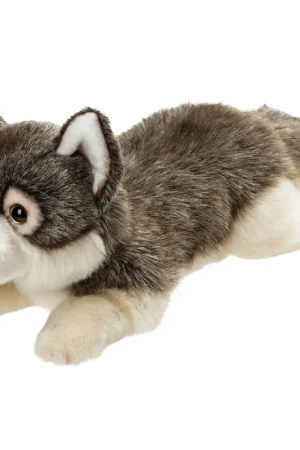 Beperkt Aanbod Suki Gifts grijze wolf knuffel - pluche - 33 cm - dierenknuffel