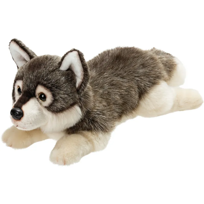 Beperkt Aanbod Suki Gifts grijze wolf knuffel - pluche - 33 cm - dierenknuffel