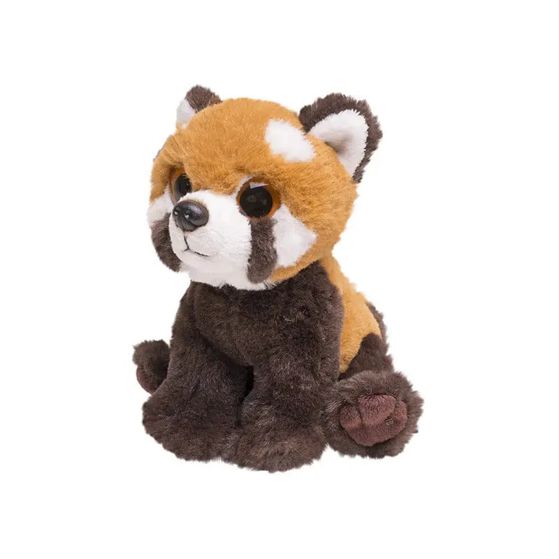 Nature Planet rode panda knuffel - pluche - 13 cm - knuffeldier Hoge Kwaliteit