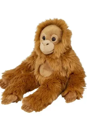 Beperkt Aanbod Nature Planet orangutan knuffel - pluche - 45 cm - bruin/rood - aap