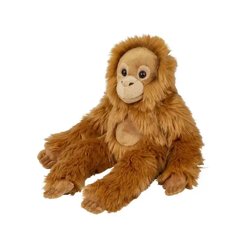 Beperkt Aanbod Nature Planet orangutan knuffel - pluche - 45 cm - bruin/rood - aap