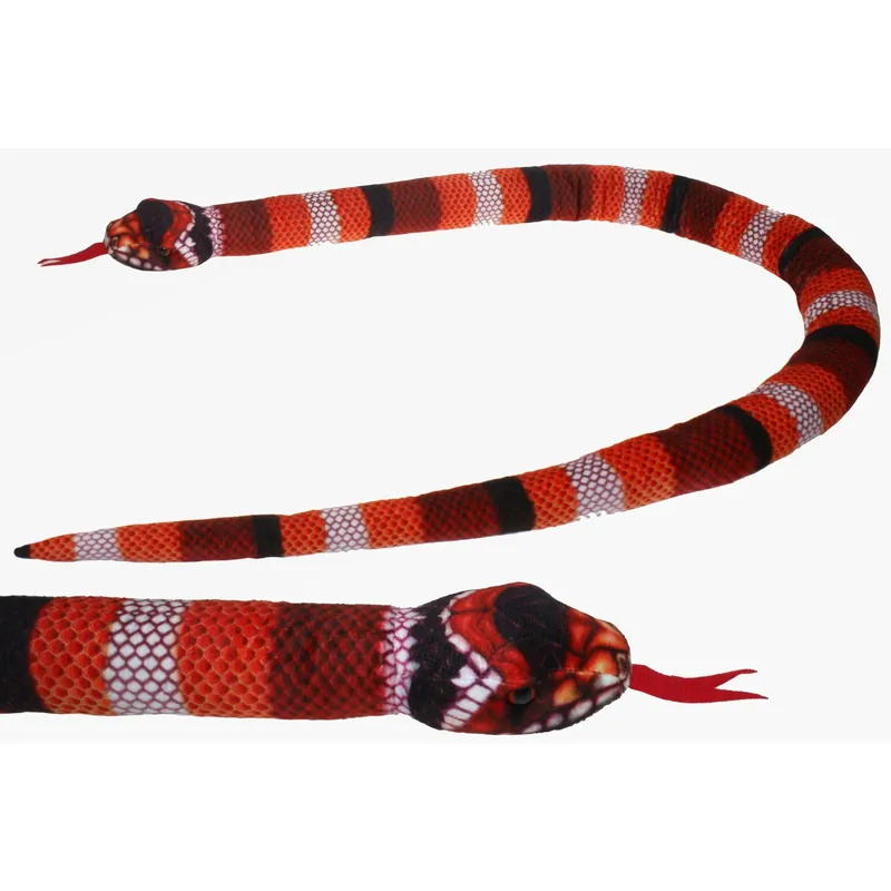 Direct Verzonden Cornelissen koraal slang knuffel - pluche - rood - 150 cm