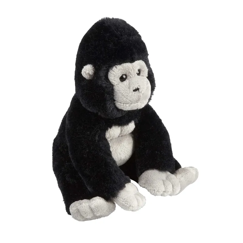Korting Ravnesden gorilla knuffel - pluche - zwart/grijs - 18 cm