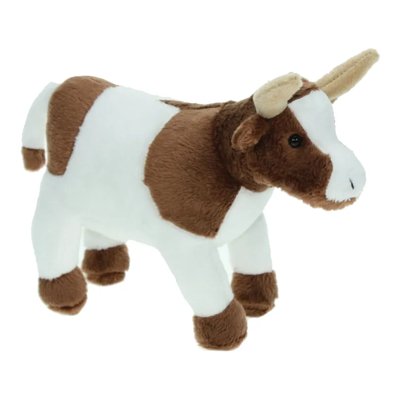 Cornelissen koe knuffel - pluche - 23 cm - bruin/wit - boerderijdier Gereduceerde Prijs