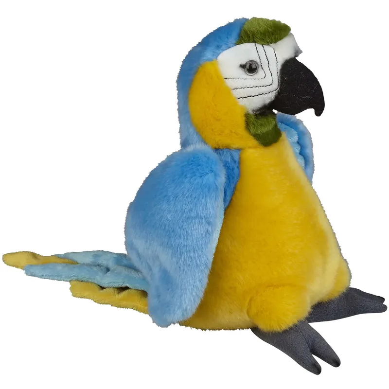 Macaw papegaai knuffel - pluche - blauw - 28 cm Direct Verzonden