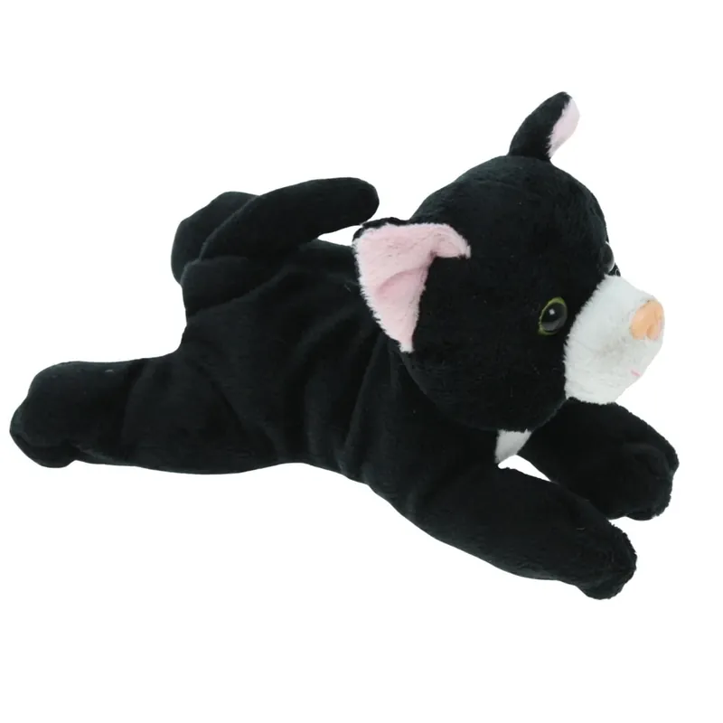 Favoriet Cornelissen lapjes kat knuffel - zwart/wit - 17 cm - pluche