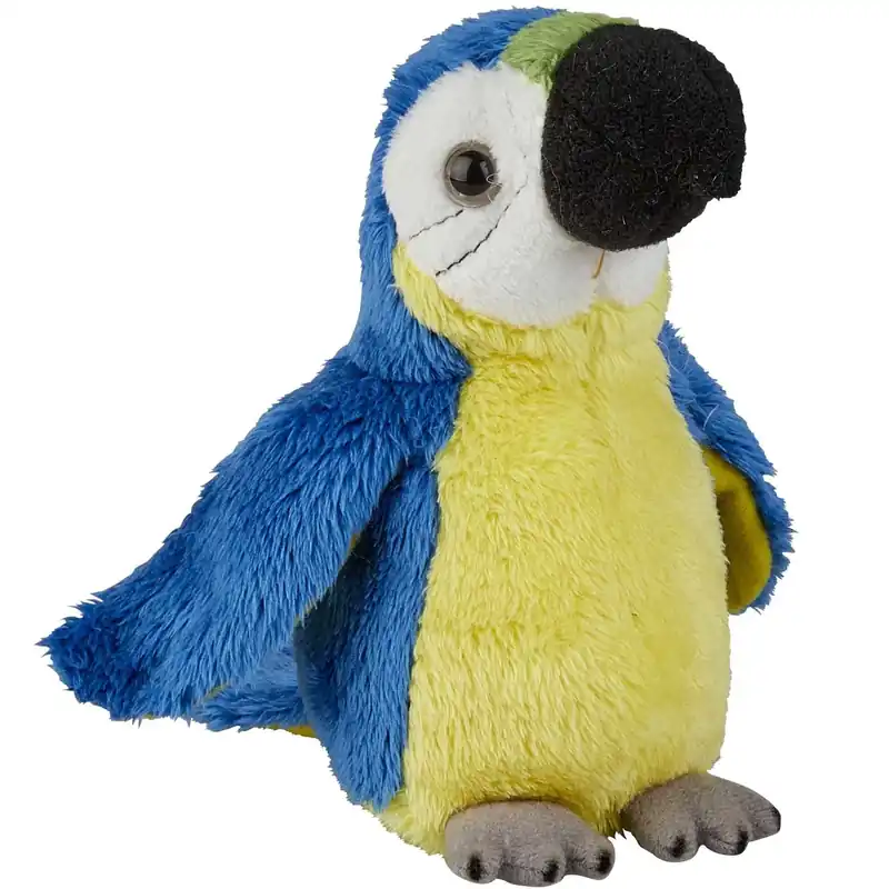 Blauwe papegaai knuffel - pluche - macaw - 15 cm Flitsaanbieding