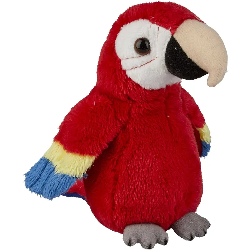 Hete Deal Pluche papegaai knuffel - rood - macaw - 15 cm
