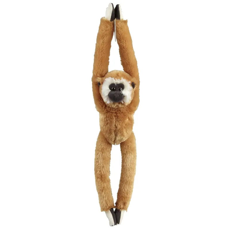 Gibbon aapje knuffel - pluche - hangend - bruin - 65 cm - apenknuffel Exclusieve Aanbieding