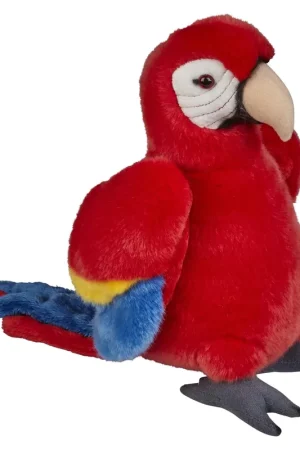 Speciale Aanbieding Macaw papegaai knuffel - pluche - 28 cm - rood - vogels - speelgoed