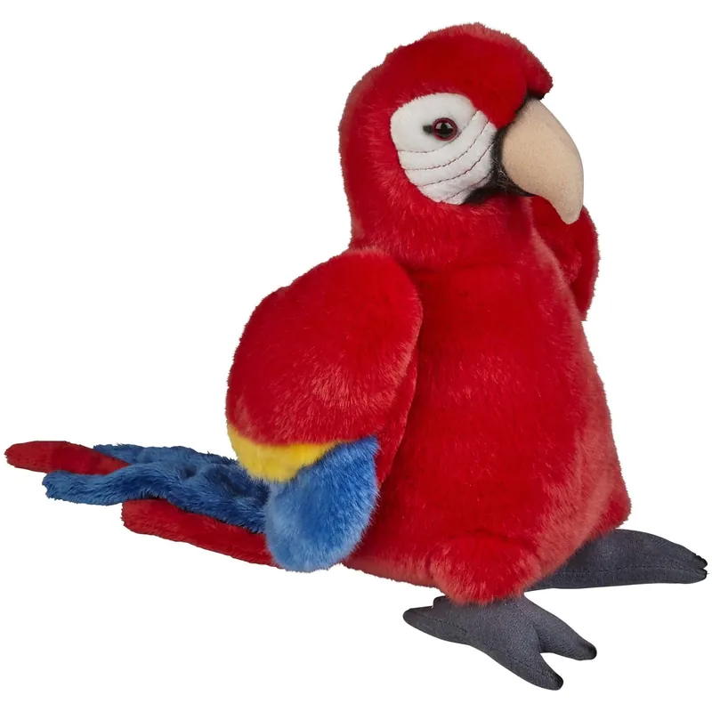 Speciale Aanbieding Macaw papegaai knuffel - pluche - 28 cm - rood - vogels - speelgoed