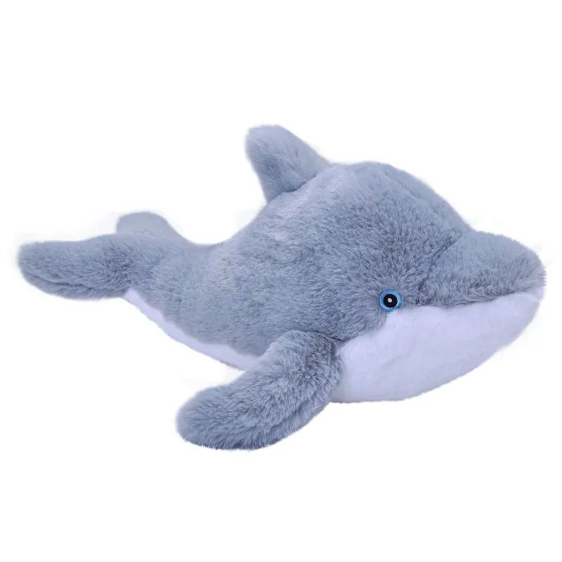 Wild Republic dolfijn knuffel - grijs - 30 cm - pluche - eco-kins Fabrieksprijs