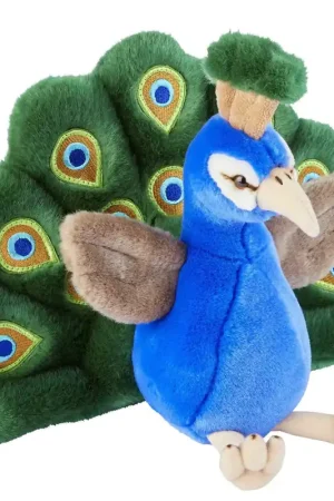 Beperkt Aanbod Ravensden pauw knuffel - pluche - 32 cm - vogelknuffel