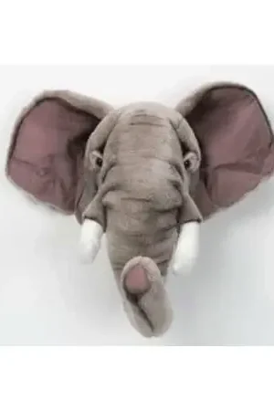 Korting Pluche olifant knuffel - dierenhoofd - 45 cm - muurdecoratie
